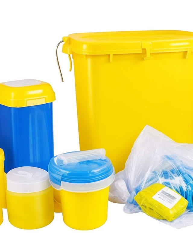 yellow hazardous waste bins