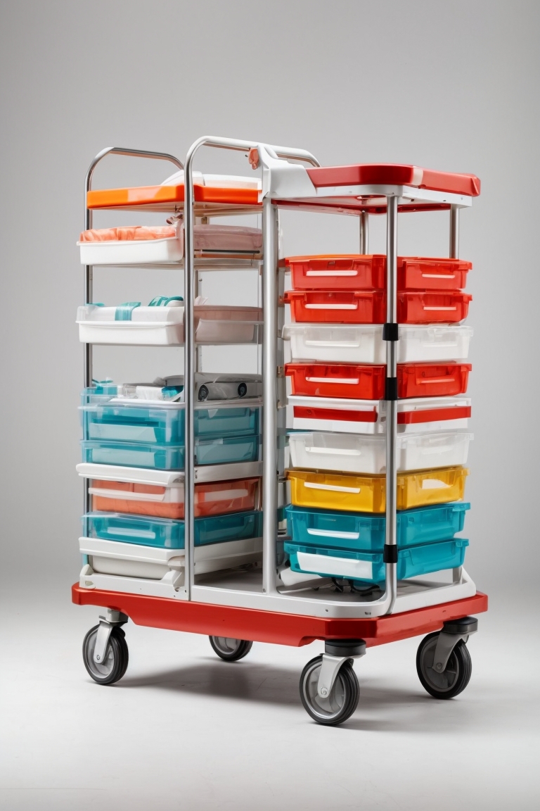 5 wheel base patient monitor trolley