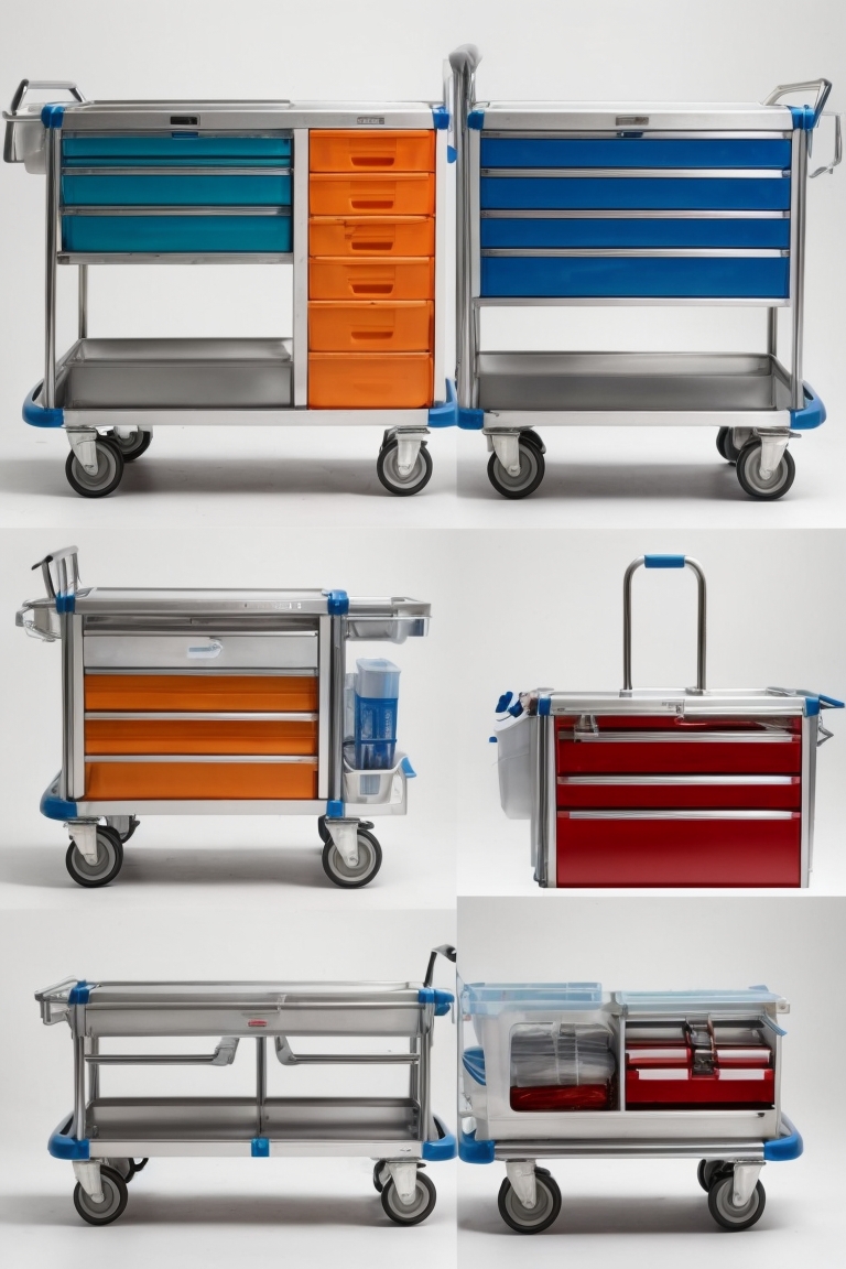 stainless steel linen trolley