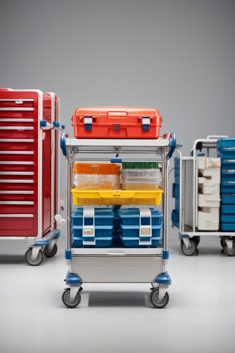 stainless steel medical cart with drawer