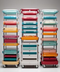 stainless steel medical trolley with drawers