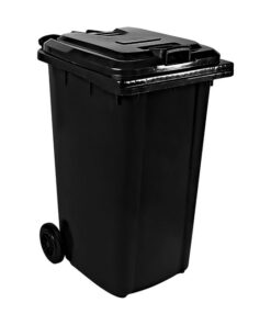 240L SABS Wheelie Bin - 2 Wheel - Recycled Plastic - SABS Approved - Black - Pack of 5