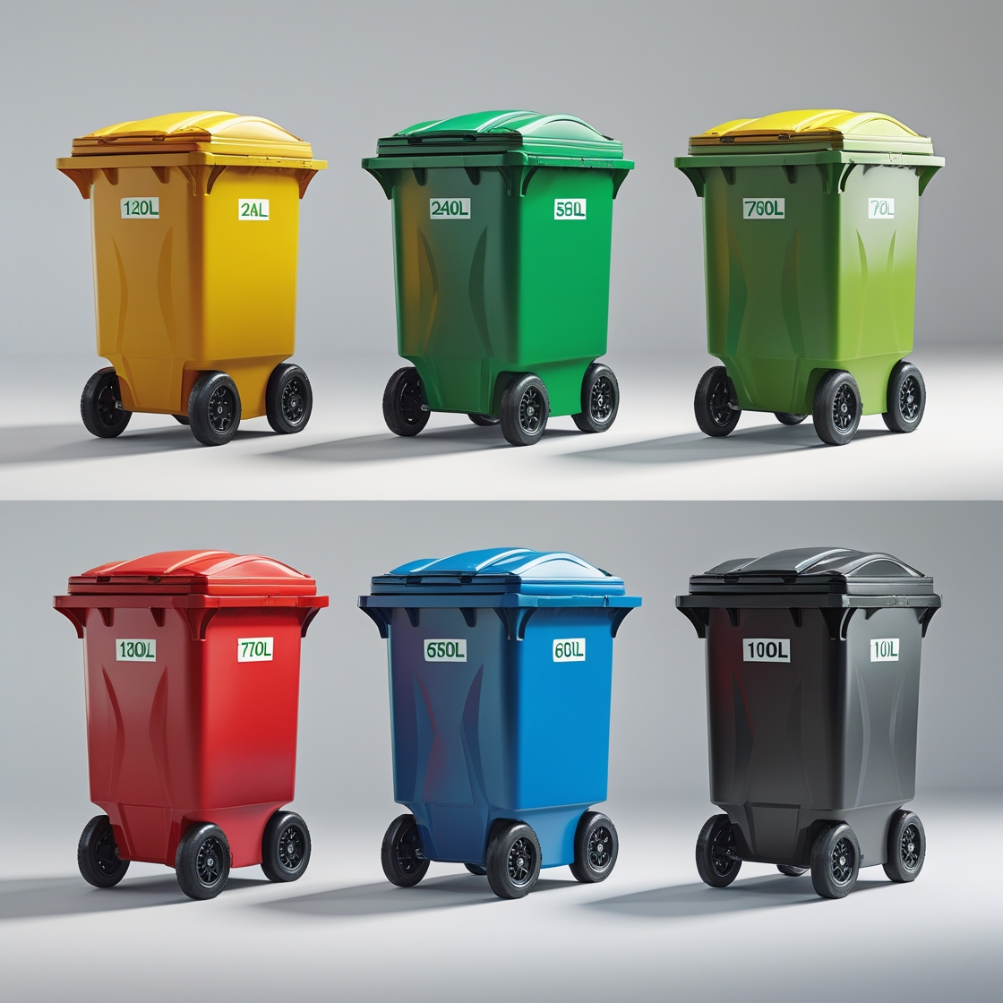 Brown 240 liter wheelie bin