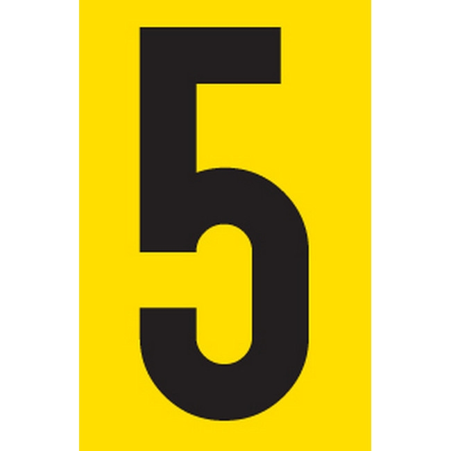 Adhesive Signs - No. 5 - Black-Yellow - 55 x 90mm - SIGNA55-5