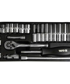 Socket Set - AS-Drive 6 Point - Chrome Vanadium - 1/4" Connector - 23 Piece - YT-14421
