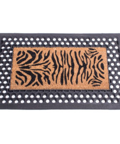 Doormat - Cast Iron Look Rubber and Coir Mat - Zebra - 75 x 45 x 1.5 cm - CMS010003