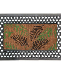 Doormat - Cast Iron Look Rubber and Coir Mat - Leaves - 75 x 45 x 1.5 cm - CMS010001