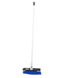 Floor Broom - Complete - Soft Funky Broom - Crimped PVC Fibre - Metal Handle - Pony Grip - Pack of 5 - F3853