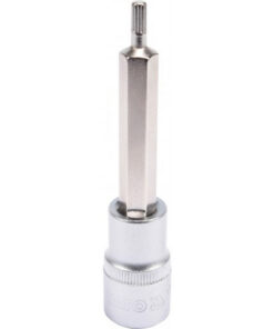 Spline Bit Socket - Chrome Vanadium - 1/2" Connector - Long - M5 x 100mm - YT-04350