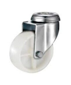 Castor Wheels - Nylon - Bolt Hole - Swivel - White - 650mm - TOOC467