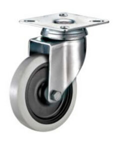 Castor Wheels - Thermoplastic Rubber - Top Swivel - Fixed Plate - 100mm - TOOC506