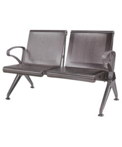 Airport Bench - Indoor and Outdoor Waiting Room Seat - Stainless Steel - Two Seater - Flat Pack - 127 x 67 x 82 cm - PF02