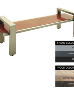 Modern Bench - Steel and Wood - Adj. Feet - 45x240x49cm - Colour Options - MD4661PC