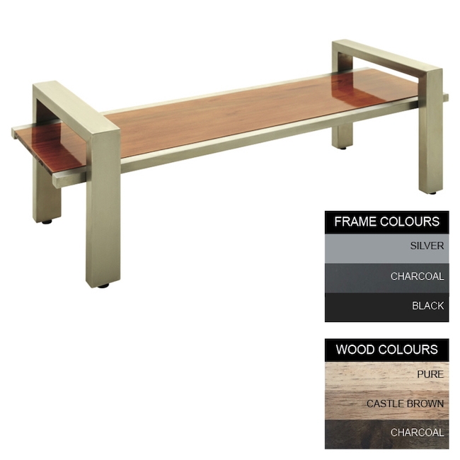 Modern Bench - Steel and Wood - Adj. Feet - 45x240x49cm - Colour Options - MD4661PC