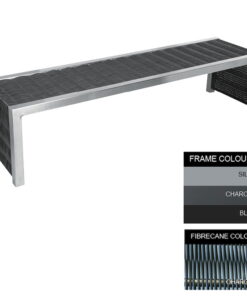 Contemporary Bench - Steel and Fibre Cane - Adj. Feet - 45x150x51cm - Colour Options - CM4631PC