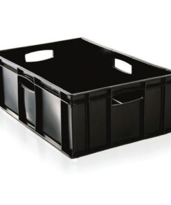 Stack Crate - Solid - 38L - Recycled Plastic - Black - Pack of 60 - SC64200R-black