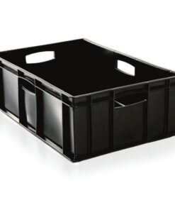 Stack Crate - Solid - 38L - Recycled Plastic - Black - Pack of 60 - SC64200R-black