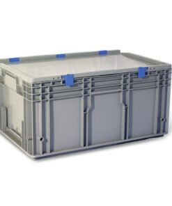 Plastic Crate - Utility Box - Base and Lid - SABS Approved - 51L - Grey - Pack of 45 - KLT6428-withLID