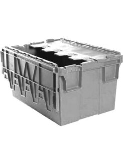 Plastic Crate - Hinged Lid - SABS Approved - 55L-Grey - Pack of 80 - AT64315-grey