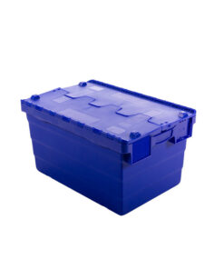 Crate - Security Container - Plastic ALC - Attached Hinged Lid - 7L - 30 x 20 x 18.4cm - Blue - ALC-185-Blue