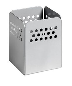 Pencil Holder - Round Perforated Steel Range - Metal - 7.5 x 7.5 x 10 cm - Silver - 806SI