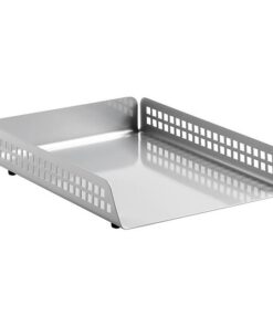 Single Letter Tray - Square Punch Steel Range - Metal - 35 x 25 x 6.5 cm - Silver - 421SI