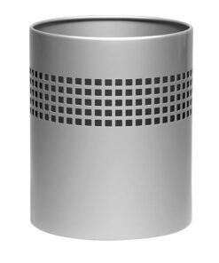 Waste Paper Bin - Square Punch Steel Range - Metal - 24 x 30 cm - Silver - 420SI