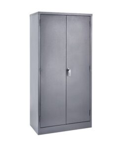 Steel Cupboard - Metal Stationery - 4 Shelves - Hammertone Grey - Knock Down (Requires Assembly) - 180 x 90 x 45 cm - SC002KD-grey