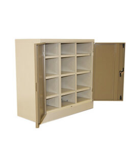 Pigeon Hole Cabinet with Doors - Steel - 12 Compartment - 90 x 90 x 45 cm - PH003-ivorykaroo