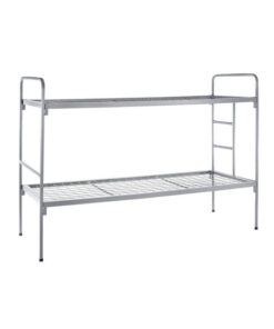 Steel Double Bunk Bed with Ladder - 190 x 76 x 140 cm - DBB01-grey