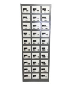 Steel Cell phone Locker - Metal - 30 Compartment - 140 x 51 x 26 cm - CELLOCK30-greyivory
