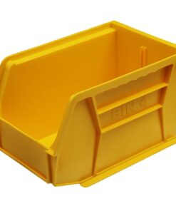 Stack & Hang Parts Storage Bin - Small Plastic Container - Size 4 - 21 x 14 x 13 cm - Yellow - BIN-4-YELLOW