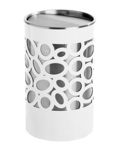 Steel Litter Bin - Jumbo - Nucleus - Lid With Full Swivel - 460 Ø x 700 (H) mm - White - NUCJ001WH