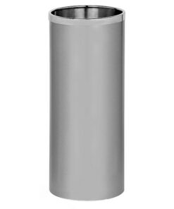 Steel Litter Bin - Free Standing - 240 Ø x 600 (H) mm - Silver - 781SI