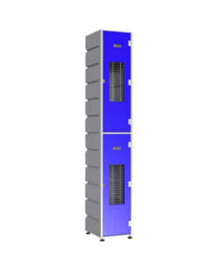 Plastic Locker - Mesh Door - HACCP Compliant - Flat Top - 2 Tier - LOCKER2MESH-FLAT
