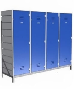 Plastic Sports Lockers on Frame - 4 x 1-Tier (4 Tiers) - HACCP - 4SLF