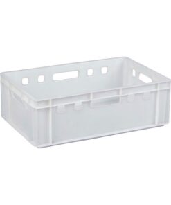 Plastic Crate - Stackable - Heavy Duty - White - 60 x 39 x 19.7 cm - (MOQ 500)