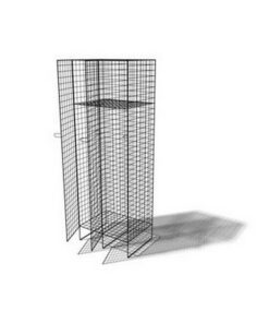 Wire Metal Locker - Powder Coated Steel Mesh - Double - 2 Doors - 1 Tier x 2