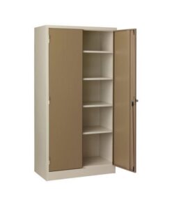 Steel Stationery Cupboard - Metal Storage Cabinet - 4 Shelves - Ivory Karoo - 180 x 90 x 35 cm - SC350IK-ivorykaroo