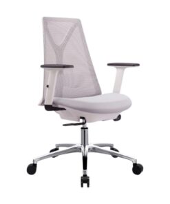 Medium Back Office Chair - SayL Replica - Mesh and Fabric - Gas Height - White