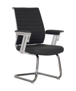 Visitors Arm Chair - Wall Street - PU Leather - Dark Grey