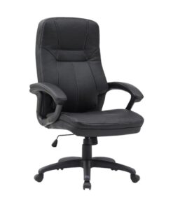 High Back Office Chair - PU Leather - Stud - Swivel Tilt Lock- Gas Height - Black
