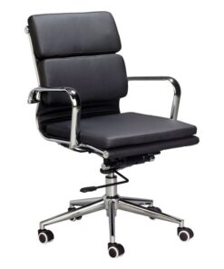 Medium Back Office Chair - Eames Cushion - PU Leather - Tilt - Gas Height - Colour Options