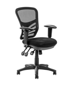 Operators Office Chair - Ergonet 3 - Netting - 3 Lever Mechanism - Gas Height - Black