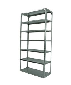 Bolted Shelving Steel Bay 7 Shelves - Uni-Angle - Seven Shelf Kit - Galvanised - 365.8 x 91.4 x 76.2 cm