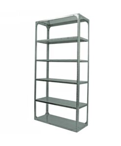 Bolted Shelving Steel Bay 6 Shelves - Uni-Angle - Six Shelf Kit - Galvanised - 213.4 x 91.4 x 91.4 cm