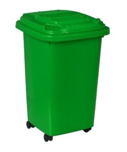 50L Wheelie Bin - 4 Wheel - Plastic - Green