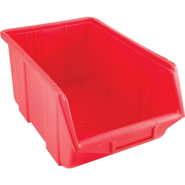 Senator Stack & Hang Plastic Bin - Small Parts Storage - SEN3A - with Label Holder - 35 x 22 x 16.5 cm - Red