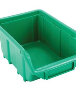 Senator Stack & Hang Plastic Bin - Small Parts Storage - SEN1 - with Label Holder - 16.5 x 11 x 7.5 cm - Green