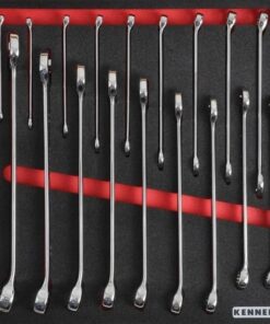 Kennedy Metric Combination Spanner Set - 18 Pieces - with 2/3 Width Foam Tool Control Inlay for Tool Roller Cabinets